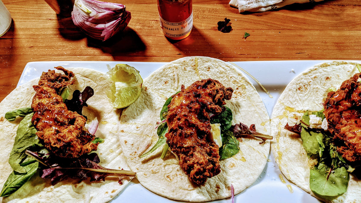 Habanero Lime Fried Chicken Tacos – Akron Honey