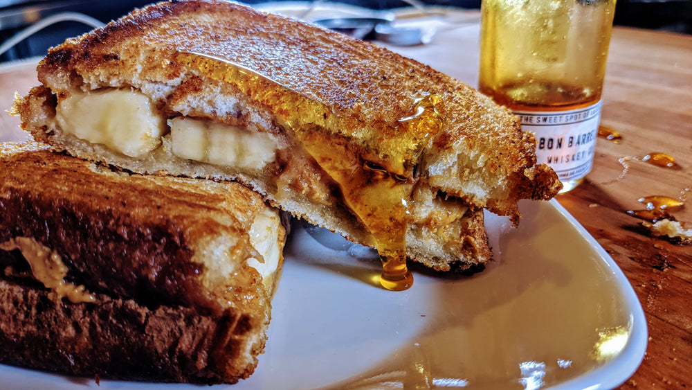 Fried PB & Banana Sandwich w/ Bourbon Barrel Honey
